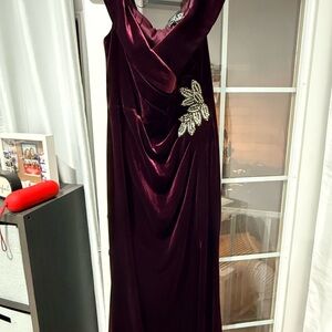 Alex Evenings Deep Burgundy Maxi Dress